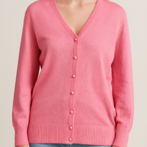 Blusa Feminina Tricô com Botões Gola Redonda Tam G